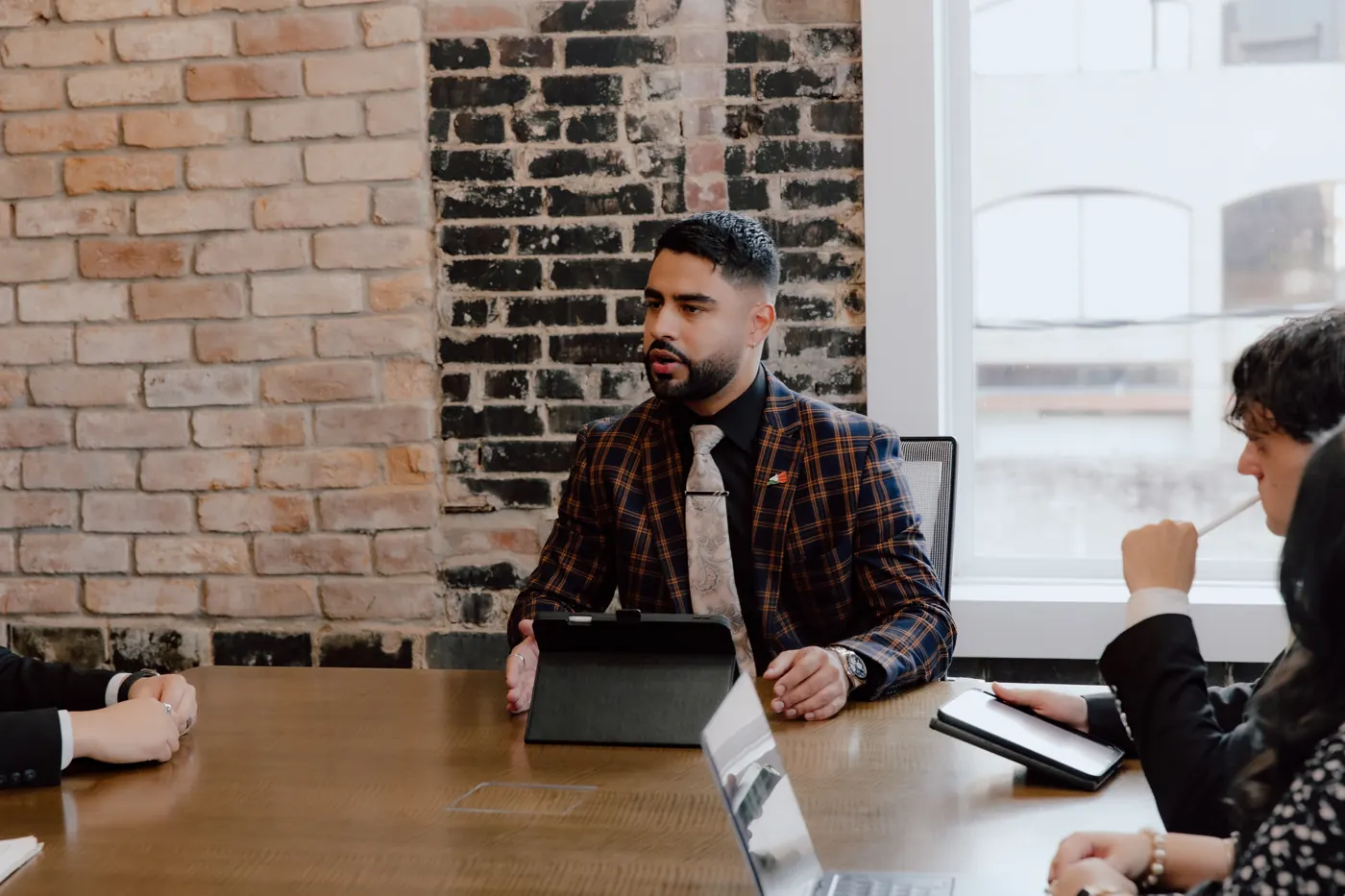 A Crescent team lead at work in the office
